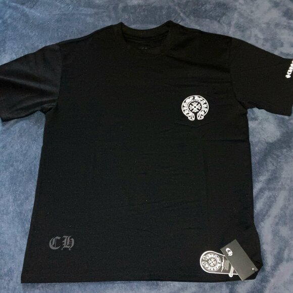 CHROME HEARTS Black CLASSIC Horseshoe Crew Neck Short Sleeve T-Shirt LARGE (NEW) - Picture 2 of 7